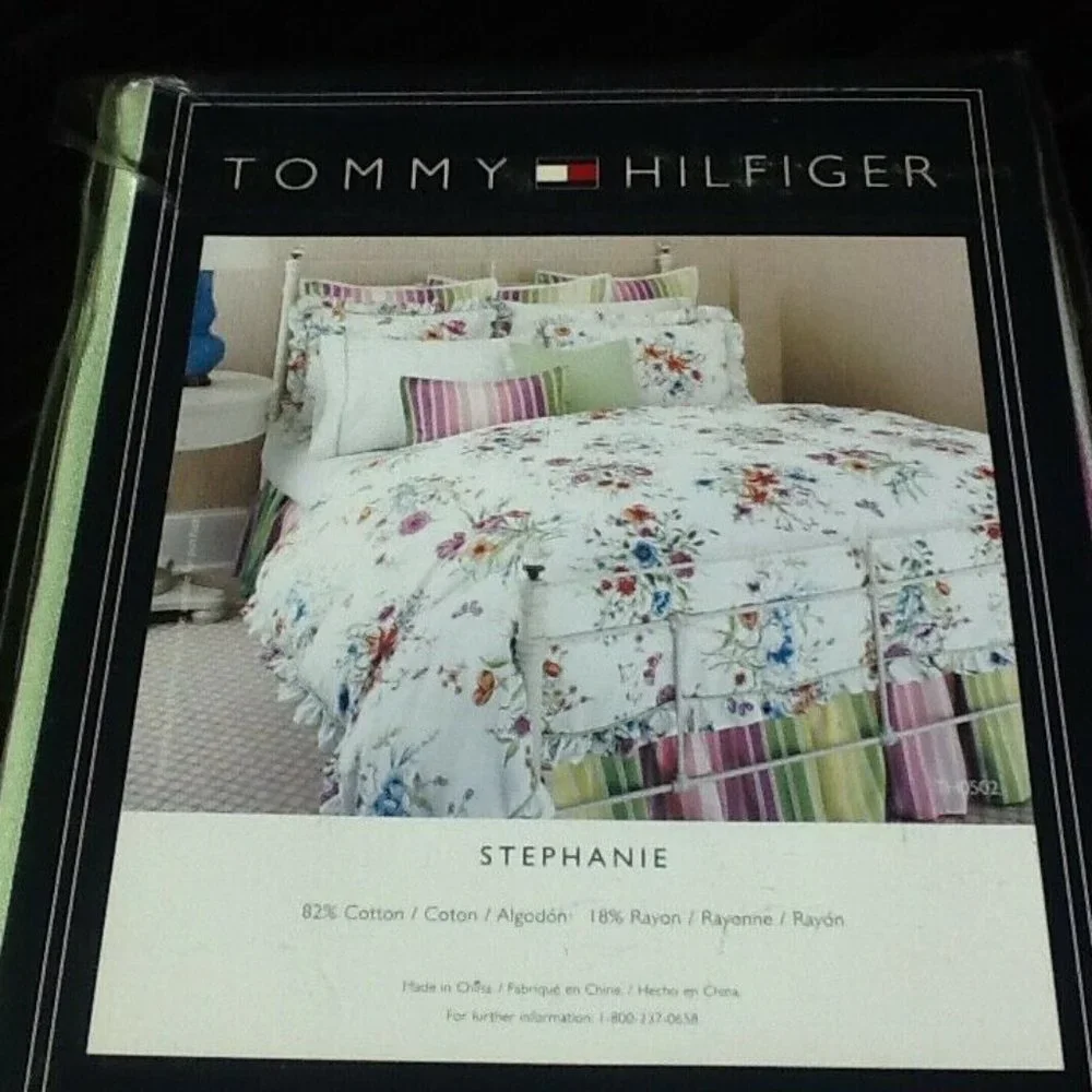 one brand new Tommy Hilfiger Stephanie Pink & Green Striped EURO Pillow Sham